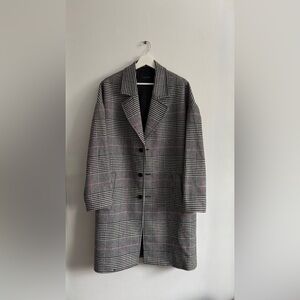 Zara Man Checkered Houndstooth Coat.